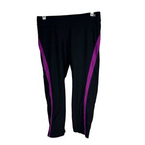 Xersion Womens Performancewear Cropped Athletic Pants Size M Black Purple Fitted